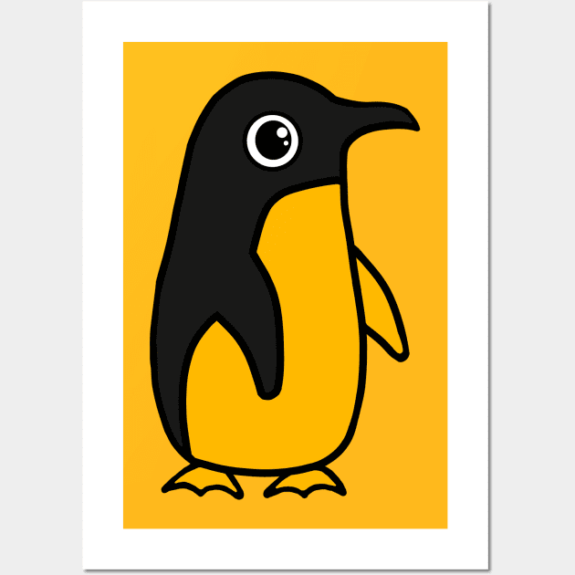 Cute Orange Penguin Wall Art by Omnivorous